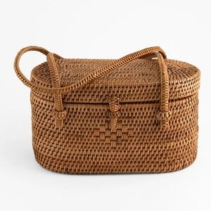 Elegant Woven Mini Bag in Rich Brown